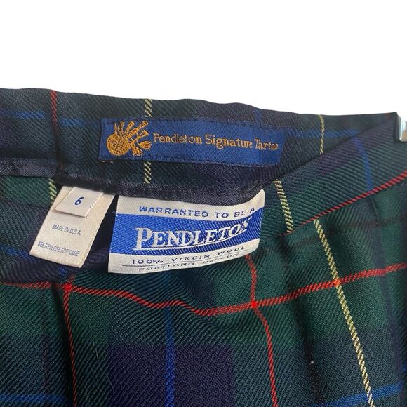 Vintage Pendleton Signature Tartan Skirt Sz 6 Midi Plaid Wool Preppy Academia - Picture 8 of 12